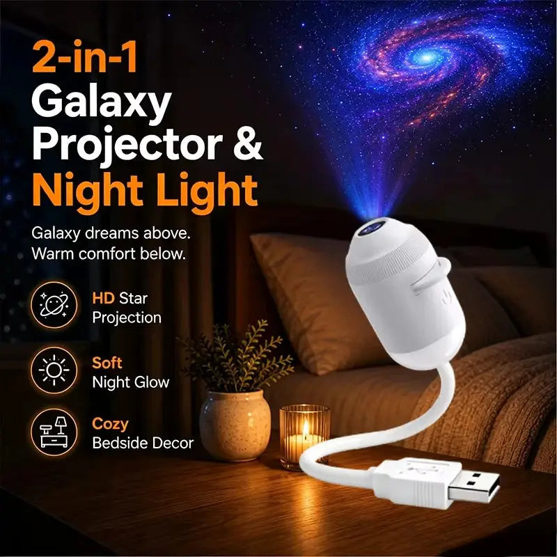 Starry Sky Projector Night Light | Usb Powered | 360 Degree Rotation