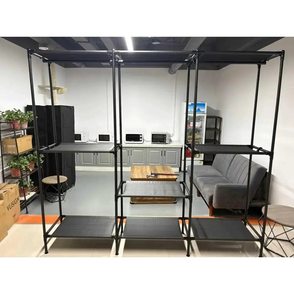 Portable Heavy-Duty Wardrobe Organizer with Hanging Rails and Shelves, 79.9 Tall, Supports 297 lb, Easy Assembly, Ideal for Bedr from PriceLows™
