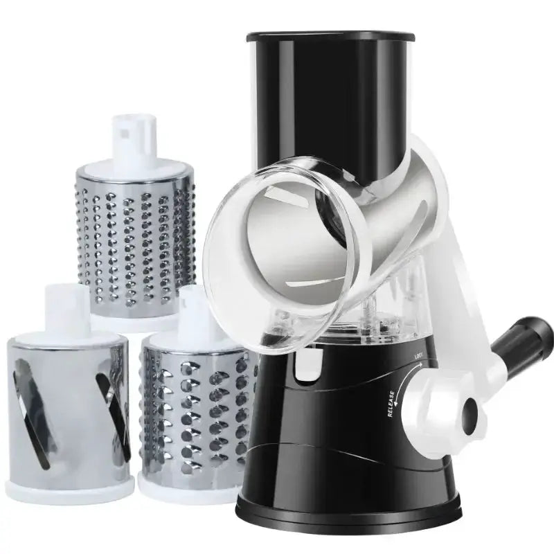 Manual Vegetable Slicer | Stainless Steel Blades | Hand Crank Handle