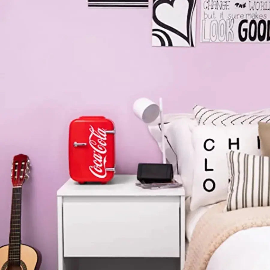 Retro Mini Fridge for Bedroom - Car Office Desk and College Dorm Room - 4L/6 Can 12V Portable Cooler and Warmer for Food Drinks from PriceLows™
