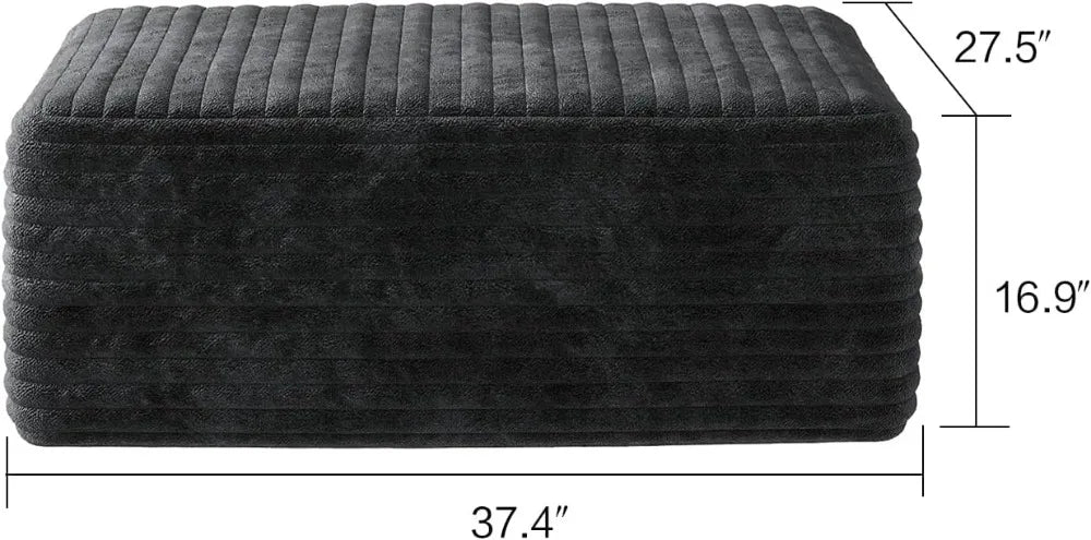 Ottoman | 37.4-Inch Plush Corduroy | Compressed Memory Foam