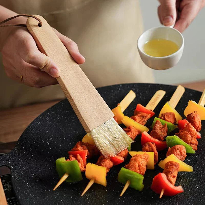 Basting Brush Set | Natural Wood Handle | Heat Resistant | 2 Piece Set