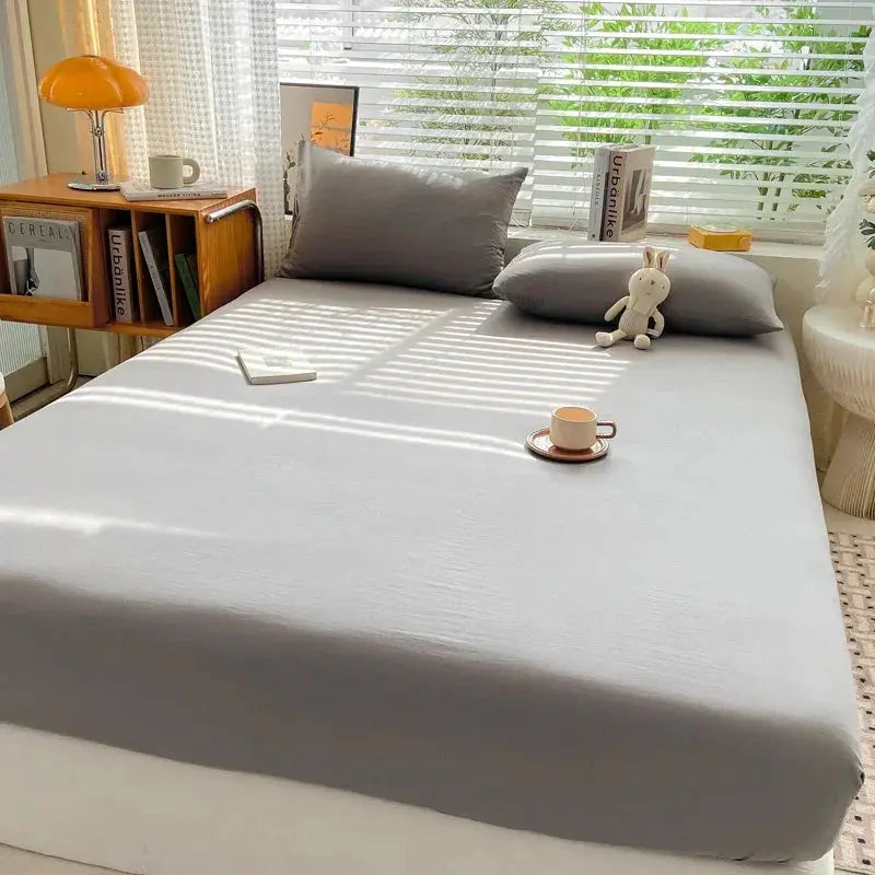 100% Cotton Fitted Bed Sheet With 360 Elastic Band Bedsheet Bedspread for Single Double King Queen Size Mattress Protector Cover from PriceLows™