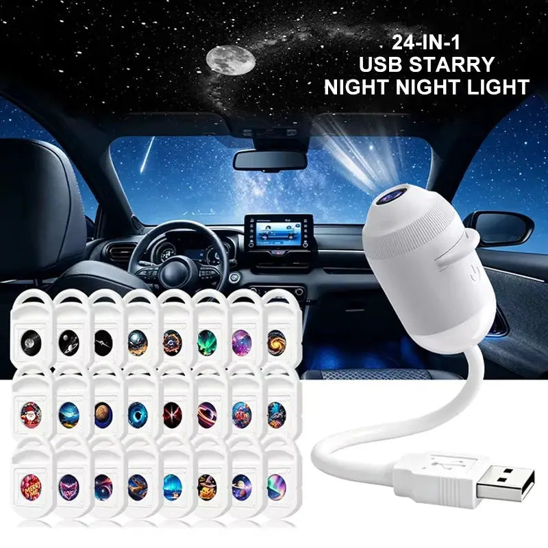 Starry Sky Projector Night Light | Usb Powered | 360 Degree Rotation