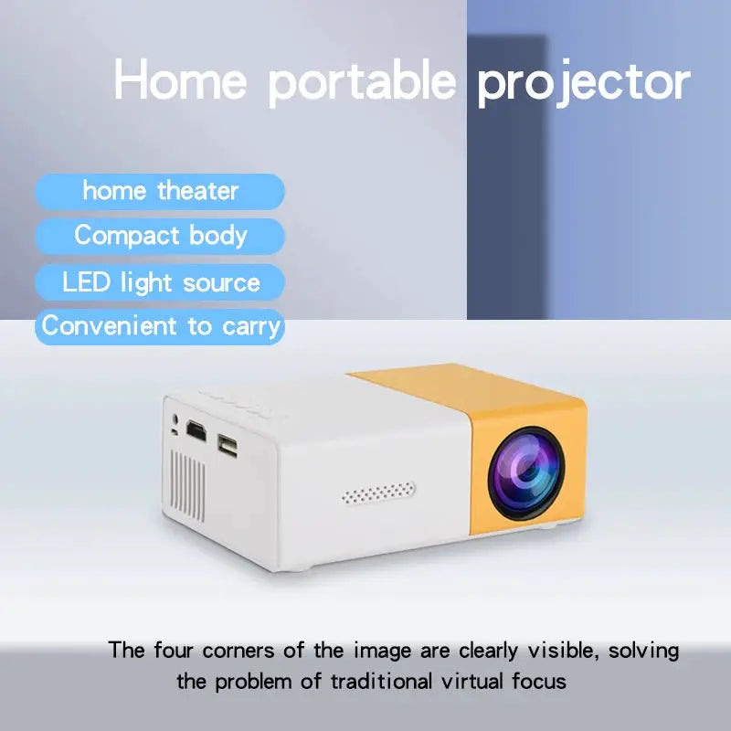 Mini Portable Projector | 3000 Lumens | HDMI USB Input | YG300