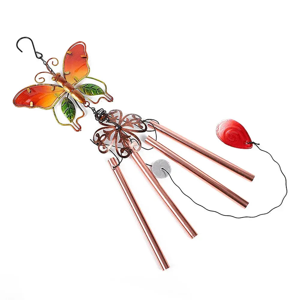 Wind Chime Hummingbirds Dragonflies Metal Glass Painted Crafts Hanging Pendants Bell Aluminum Pipe Home Courtyard Hanging Decors from PriceLows™