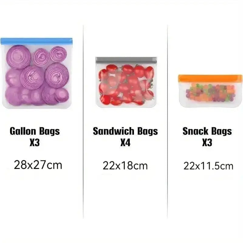 Reusable Silicone Food Bag | Leakproof | Freezer Safe | Multiple Sizes