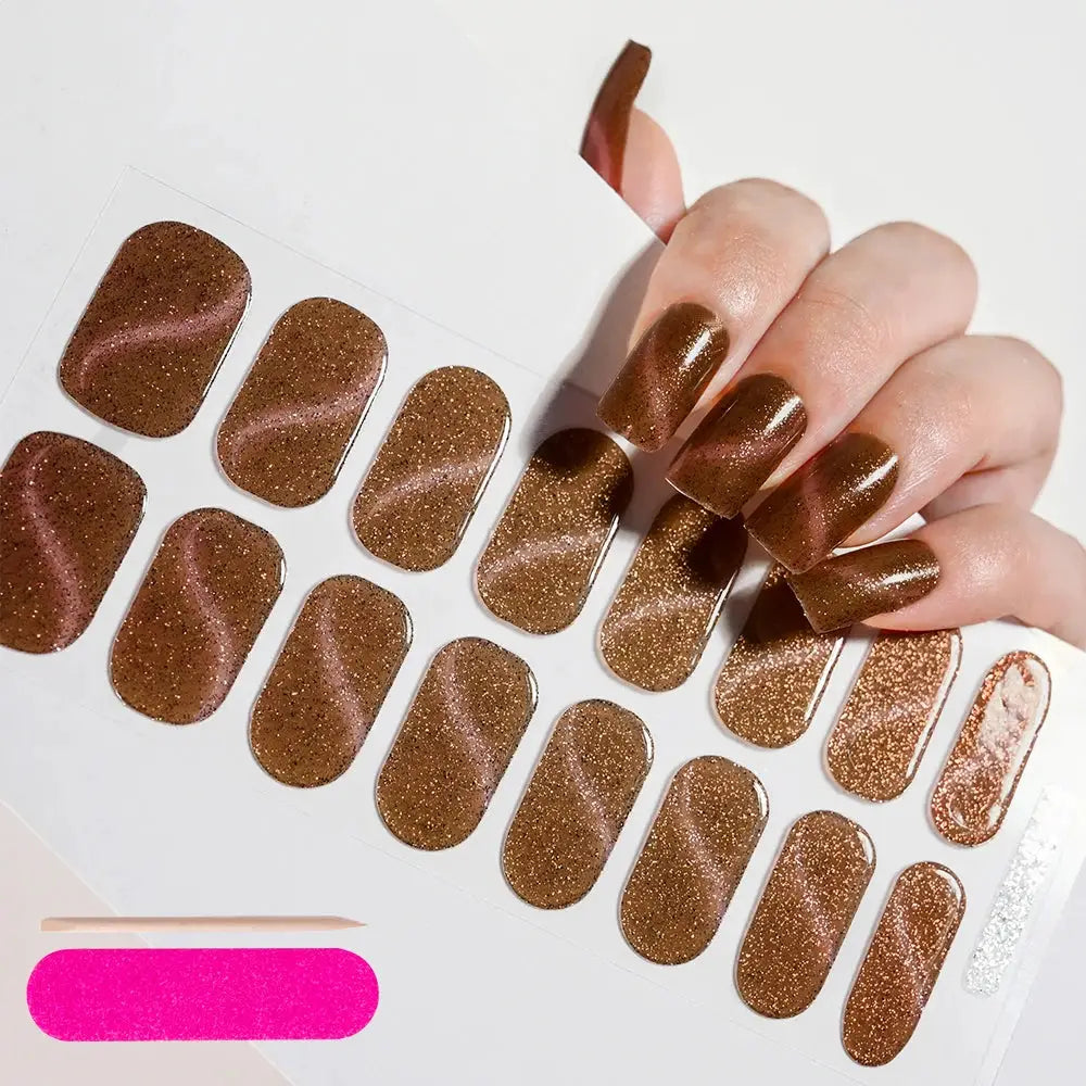 Semi Cured Wraps Fast Gel Nail Sticker Soild Nail Gel Wraps Adhesive Full Cover Gel Nail Decal UV Lamp Cured Manicure Decoration from PriceLows™