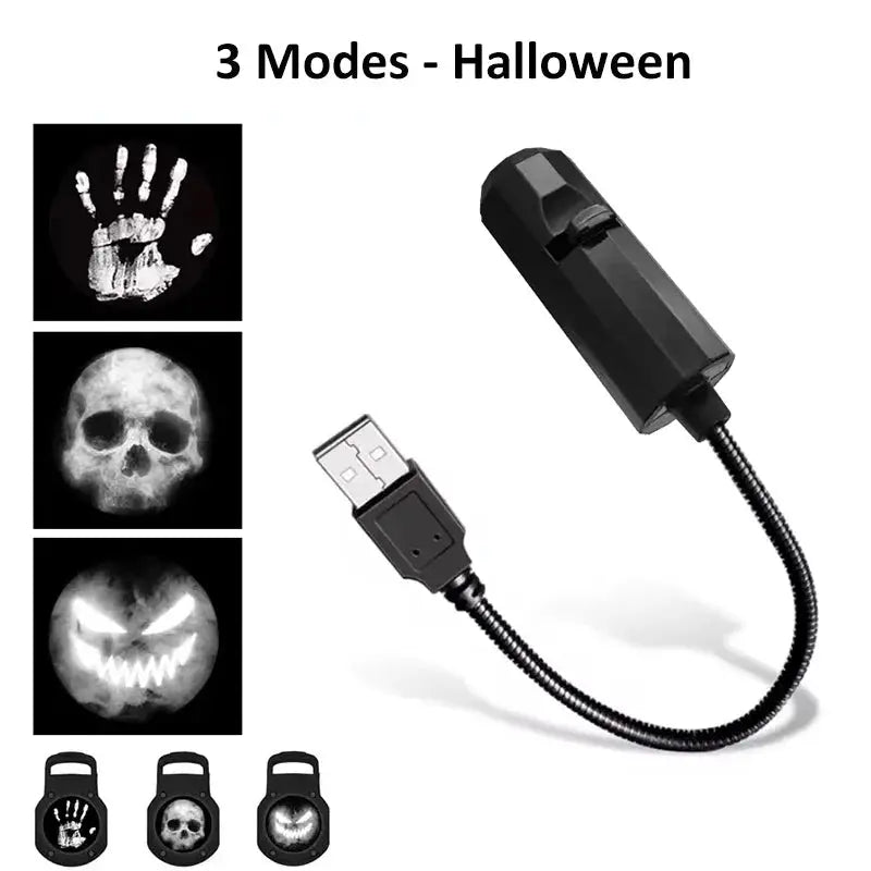 Night Light Projector | Rotatable Housing | USB Plug Powered | Switchable Discs