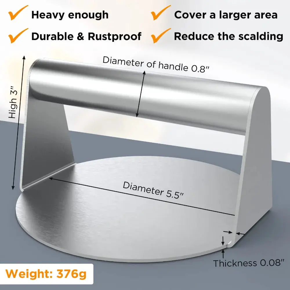 Hamburger Press Stainless Steel Smash Burger Press Patties Meat Masher Circular Meat Press Mold for Deli Meats Kitchen Gadgets from PriceLows™