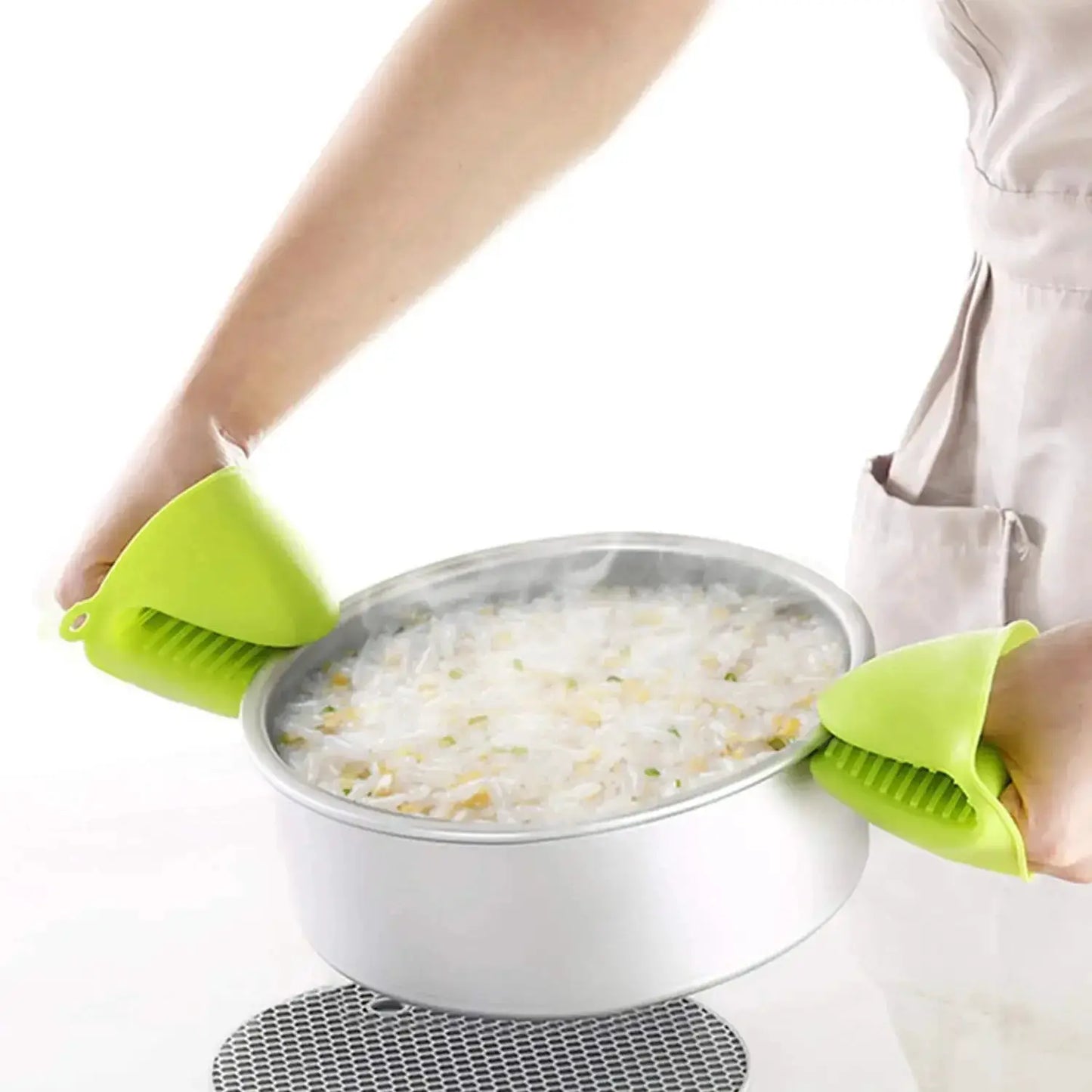 Mini Silicone Oven Gloves | Heat Resistant | Dishwasher Safe | Blue Green 4pcs