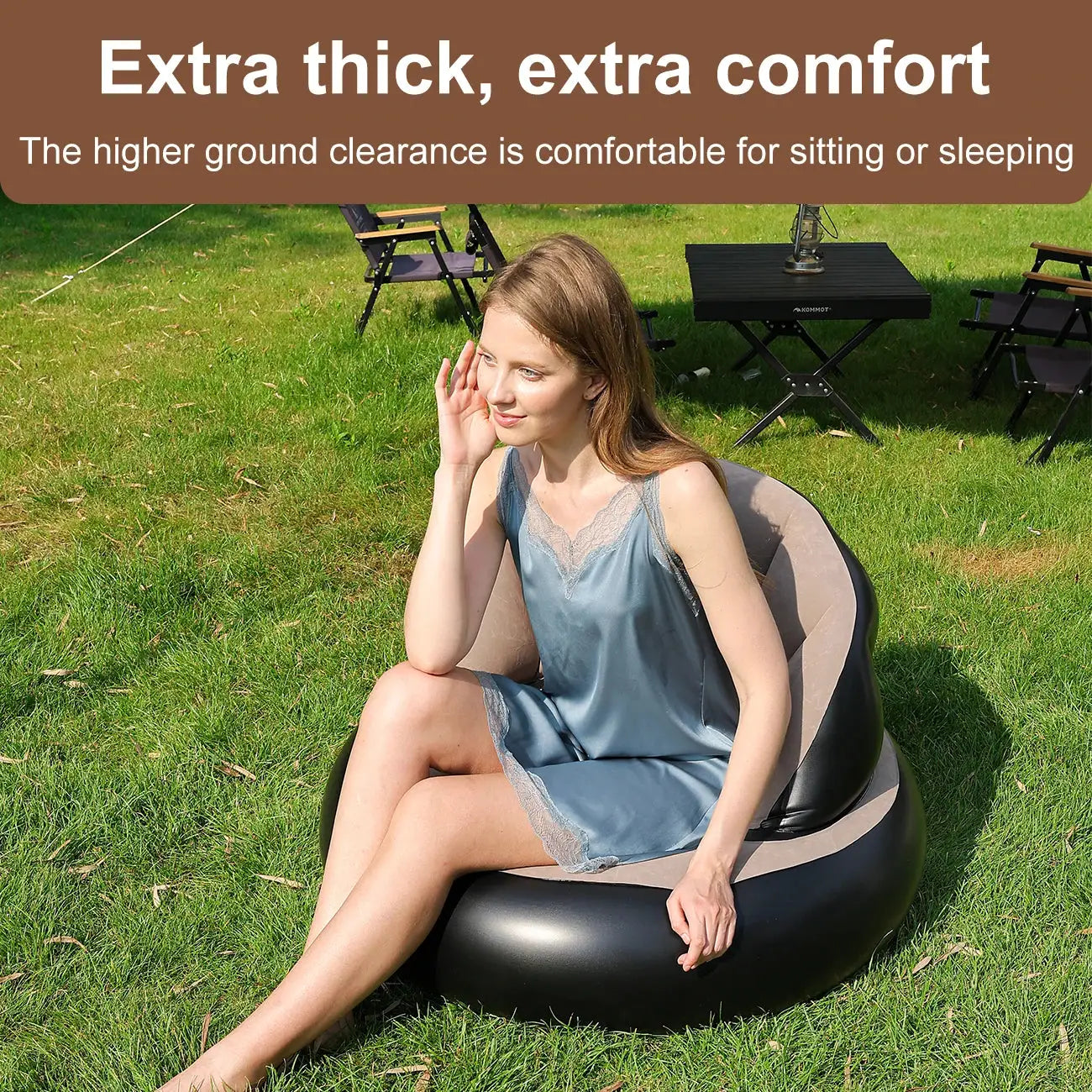 Inflatable Sofa | Thickened PVC | Foldable | Garden One-Seat from PriceLows™