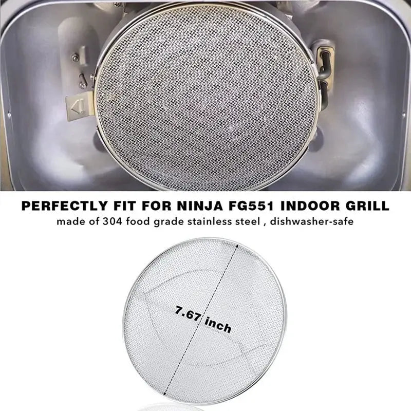Stainless Steel Splatter Shield | Ninja FG551 Compatible | Ninja Foodi XL 6-In-1