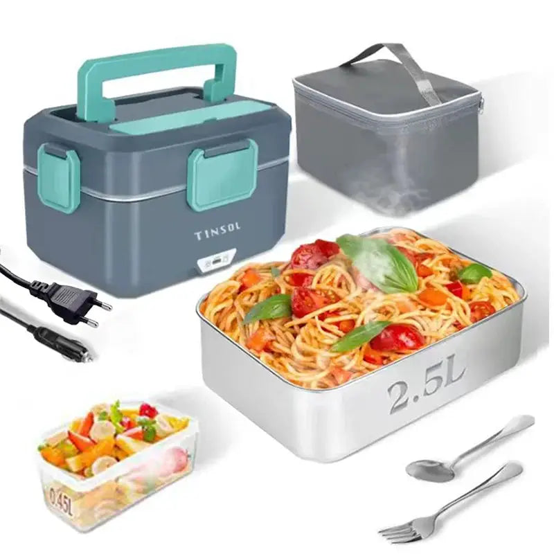 TINSOL New 3.5L Electric Lunch Box 90W Portable Food Heater Suitable for Car or Home Leak-proof Lunch Heating Microwave from PriceLows™