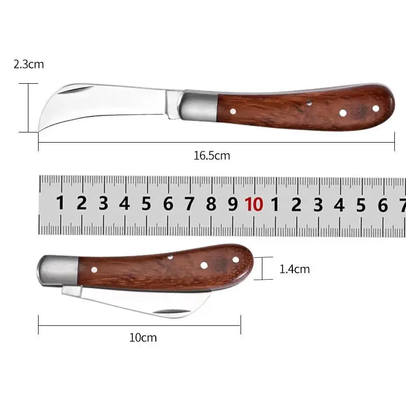 Folding Grafting Knife Grafting Tools Grafting Pruning Knife Professional Garden fruit tree Grafting Cutter Wooden Handle Knife from PriceLows™