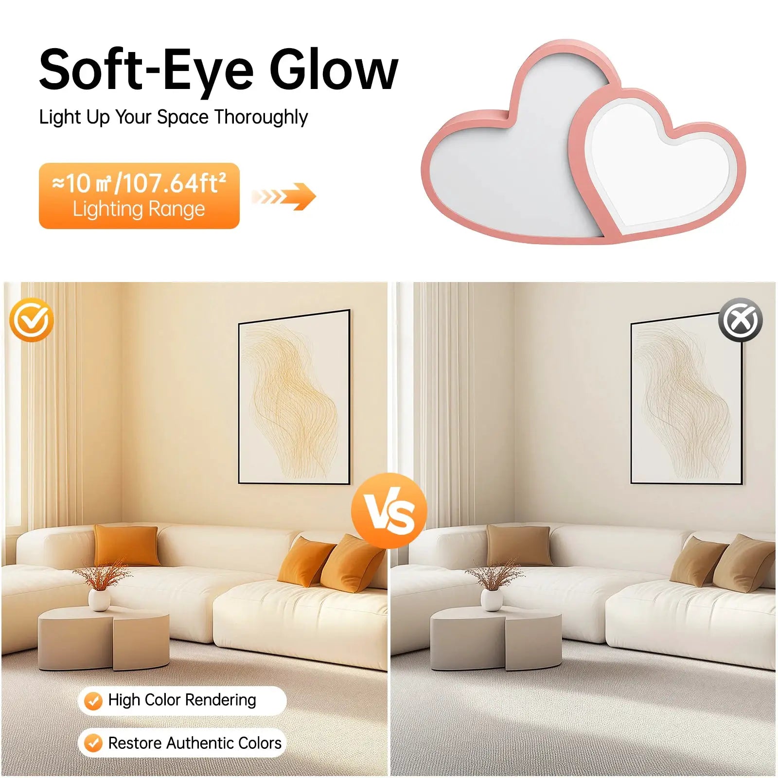 LED Ceiling Light Heart Shaped Flush Mount Lamp Acrylic Ceiling Lamp Dimmable Chandelier W/Remote 220V/110V for Children's Room from PriceLows™