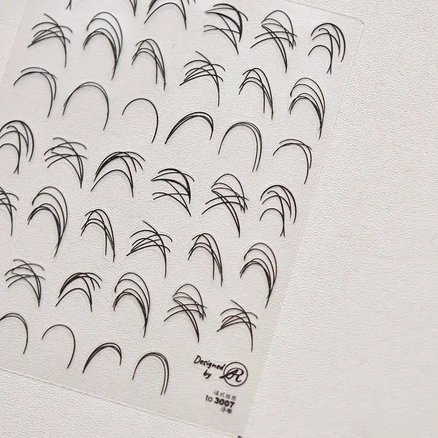 Embossed Nails Sticker 5D Japanese Retro Nail Art Stickers White French Line Adhesive Nail Art Sliders DIY Manicure Decor Decals from PriceLows™