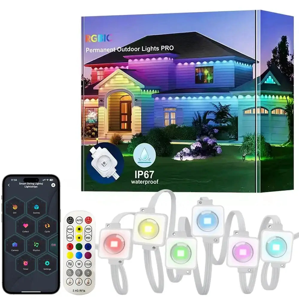 300FT 180LED Permanent Eaves LED Lights Outdoor Waterproof RGB String Lights DIY Scene Christmas Birthday Holiday Party Lighting from PriceLows™