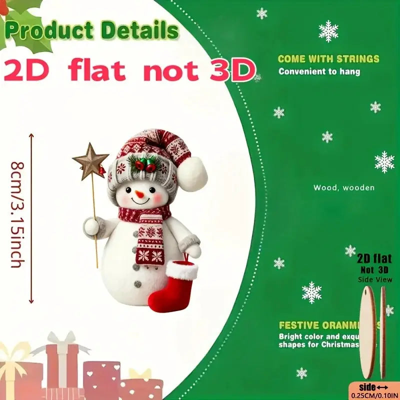 Christmas Snowman Ornaments | 15 Piece Set | Handmade Hanging Decoration