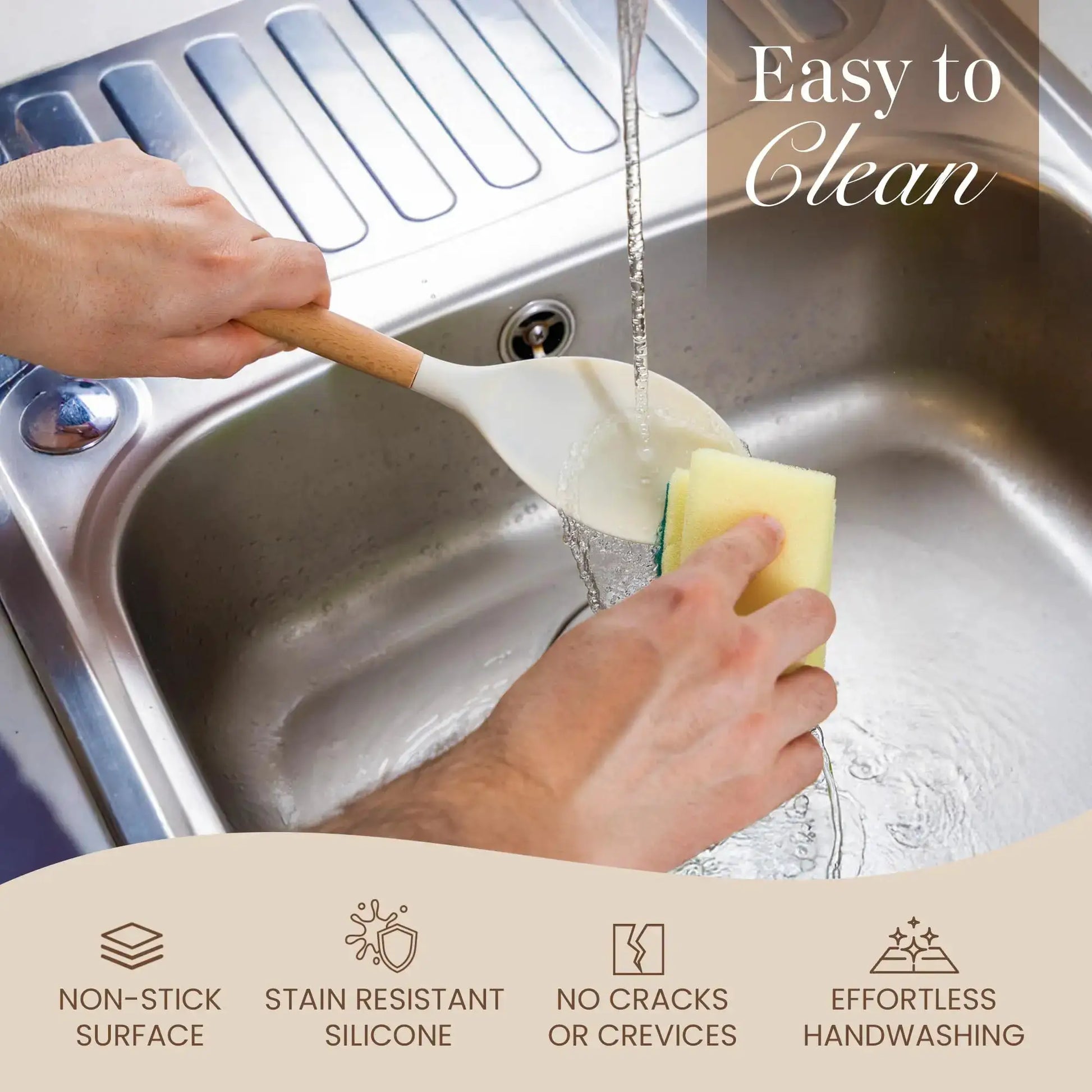 Professional 10 piece kitchen silicone spatula set wooden ladle egg beater, oil brush, barbecue clamp, scraper, kitchen utensils from PriceLows™