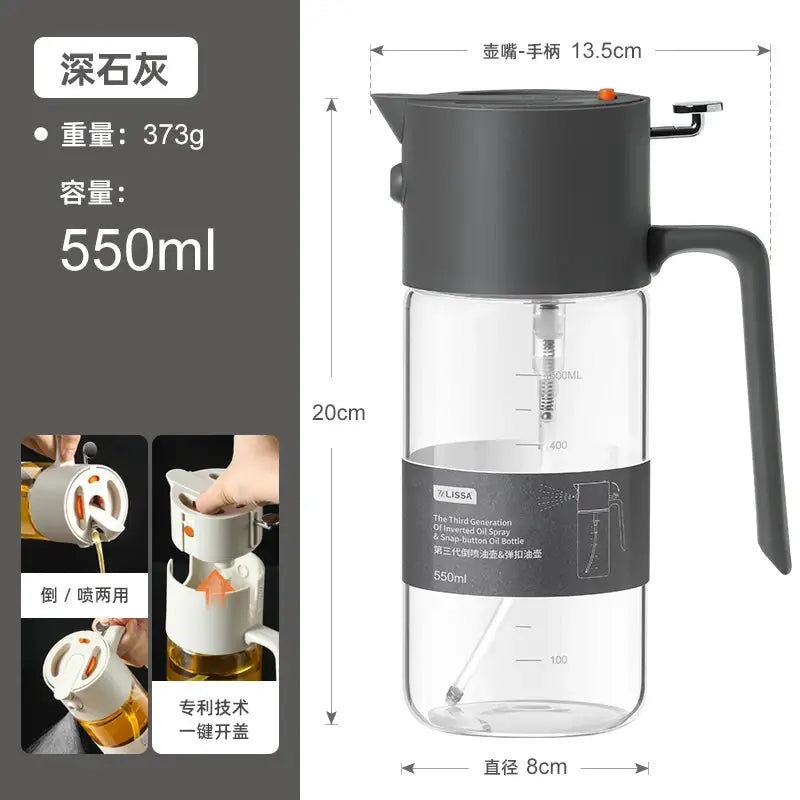 Glass Oil Spray Bottle | Atomized Spray | Leakproof