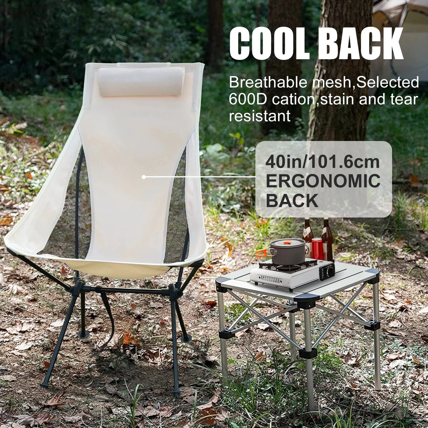 Folding Camping Chair | Aluminum Alloy Frame | Headrest | One Size