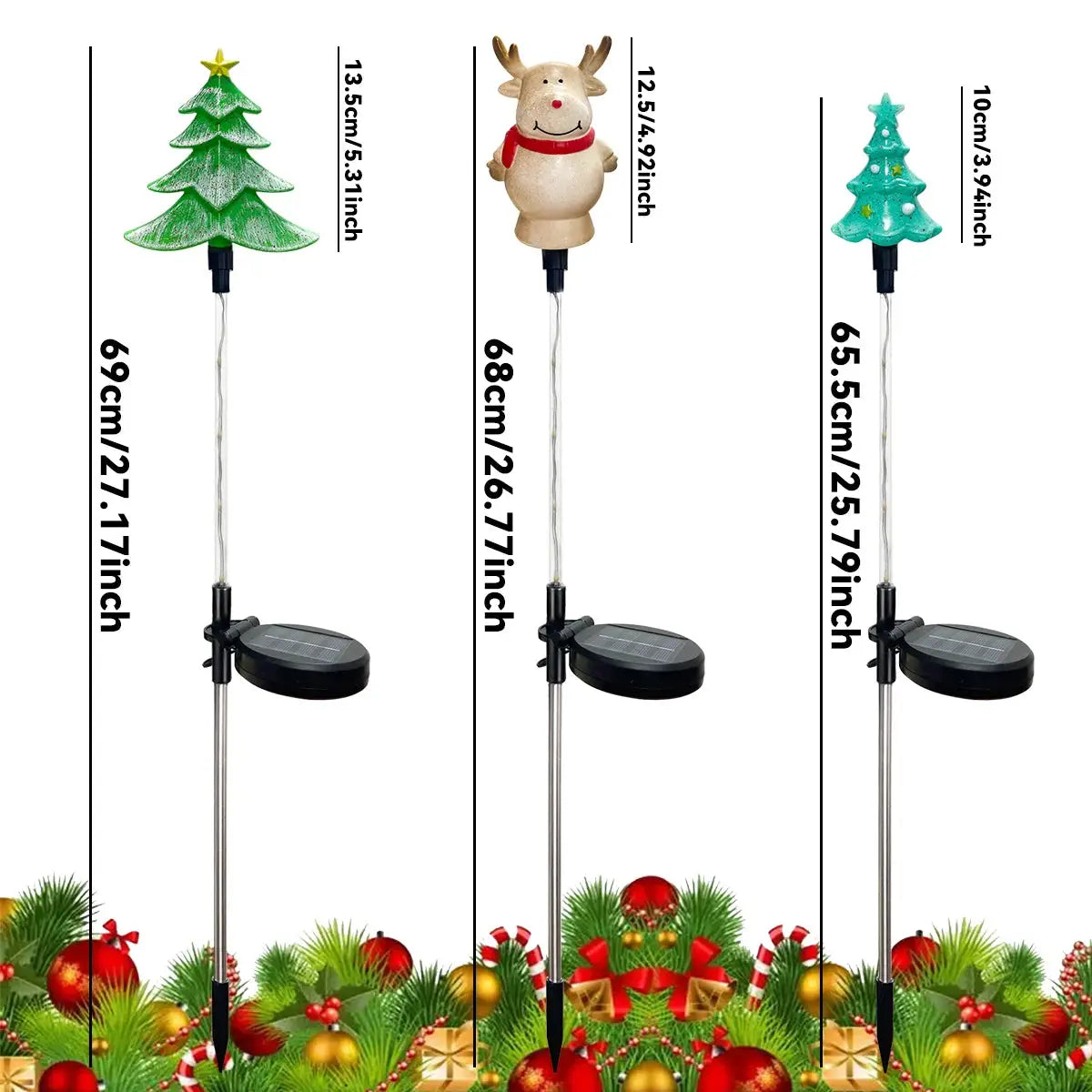 Solar Christmas Garden Stake Lights | 8 Lighting Modes | Holiday Decor