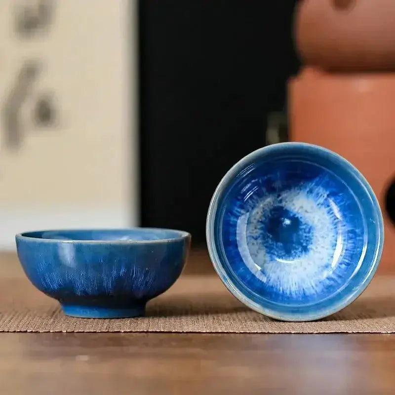 1pc Multicolor Kiln Fambe Porcelain Tea Cup Large Kung Fu Temmoku Glaze Ceramics Japanese Master Teacup Retro Single Tea Cups from PriceLows™