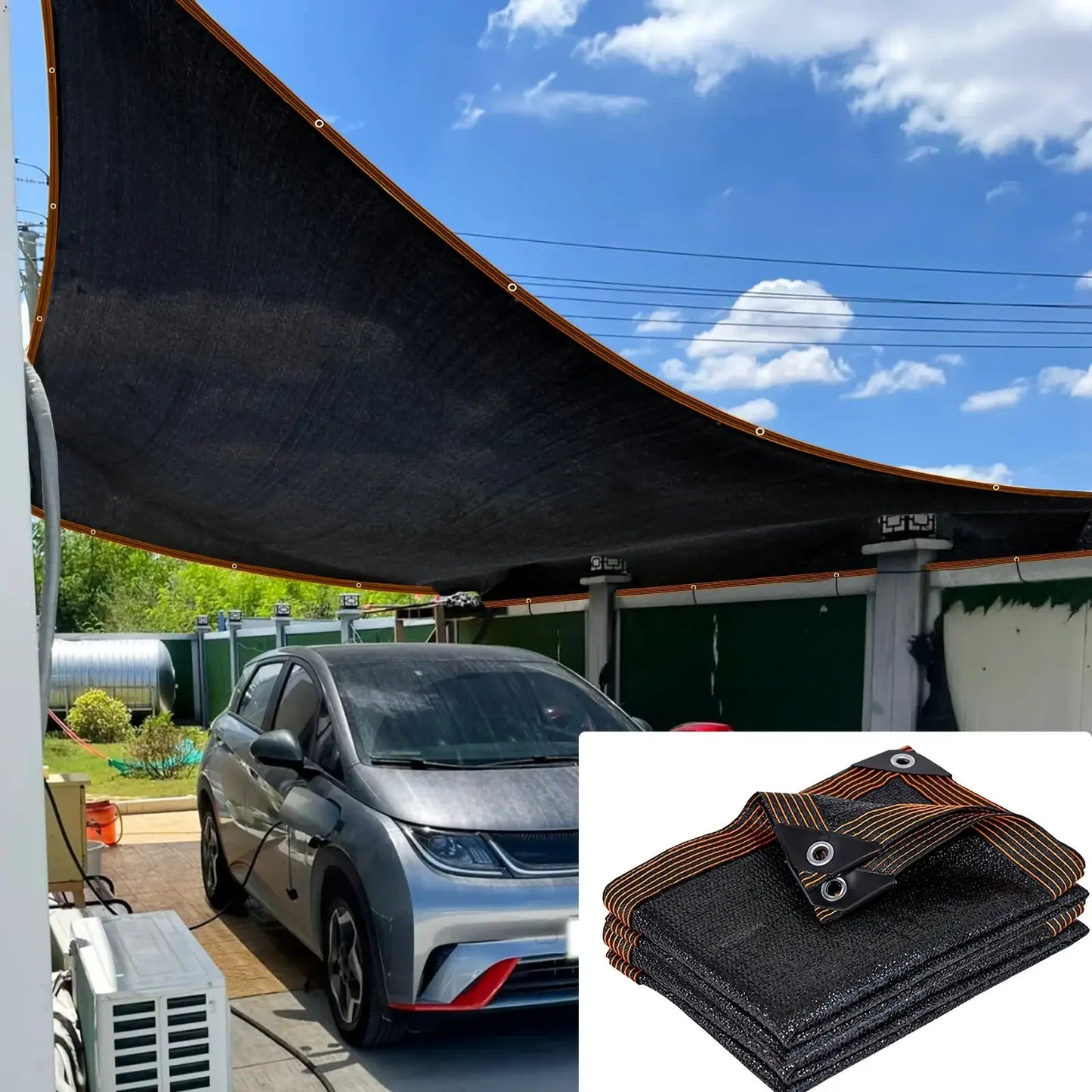 Black Shade Cloth Netting | 6X10FT HDPE Mesh | With Grommets