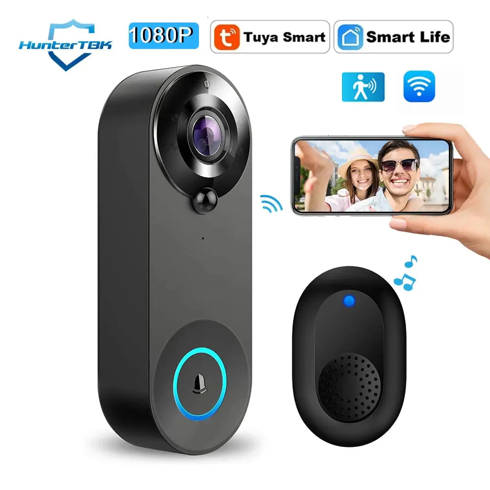 Wireless Video Doorbell | 1080P Night Vision | Two Way Audio | Black