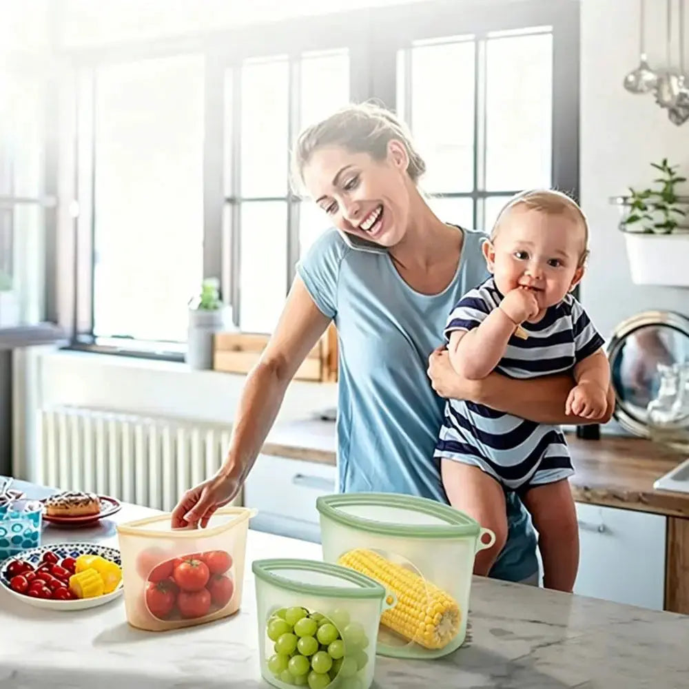 Silicone Food Preservation Bag | Reusable | Zip Lock | Sizes