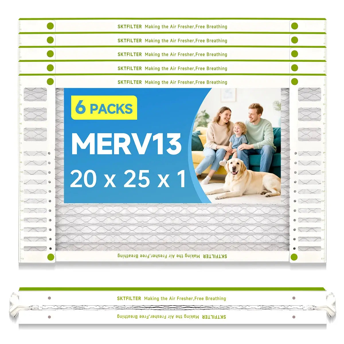20x25x1 AC Furnace Air Filter MERV 13 Comparable with HVAC Air Condition cabin Vent Fan 19.55 x 24.45 x 0.75 6 Packs from PriceLows™