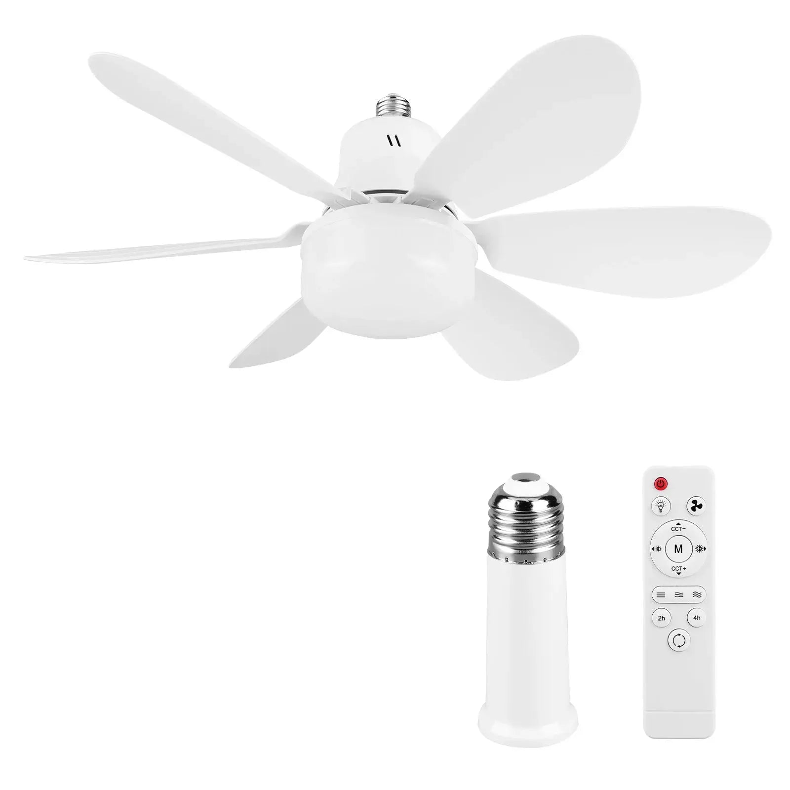 Screw in Ceiling Fan in Light Socket with Remote Ceiling Fan with Light with Extender & 6 Blades for Bedroom Kitchen from PriceLows™