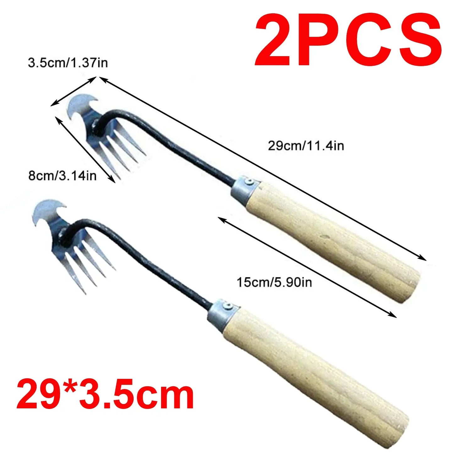 2 In 1 Garden Rake Manual WSeed Grass Rooting Tool Puller Shovel 4 Teeth Weeding Removal Hand Gardening Loose Soil Tool Weeder from PriceLows™