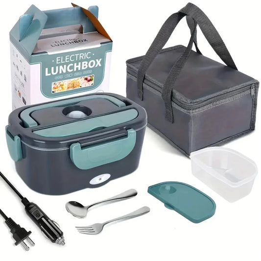 New US Standard Electric Lunch Box Double Compartment Portable Food Heater 110V-240V 12V 24V for Home Car Camping from PriceLows™