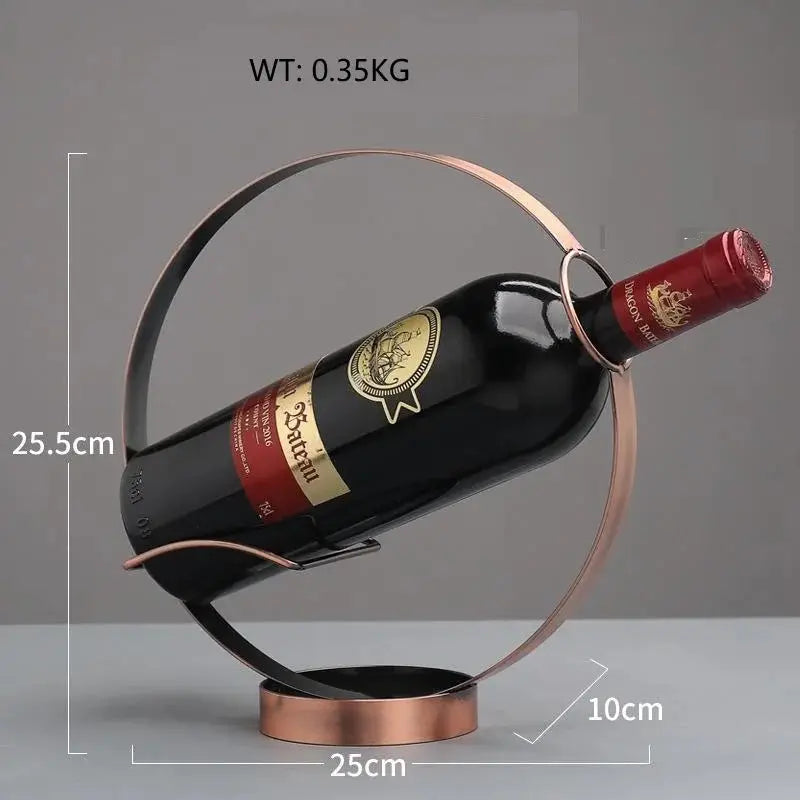Creative Retro Iron Round Wine Rack Home Desktop Decoration Rack Bar Wine Cellar Bar Supplies from PriceLows™