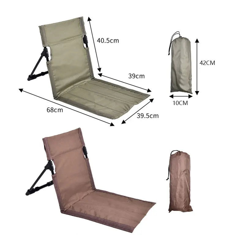 Folding Beach Chair | Metal Frame | Backrest Cushion | Outdoor Foldable