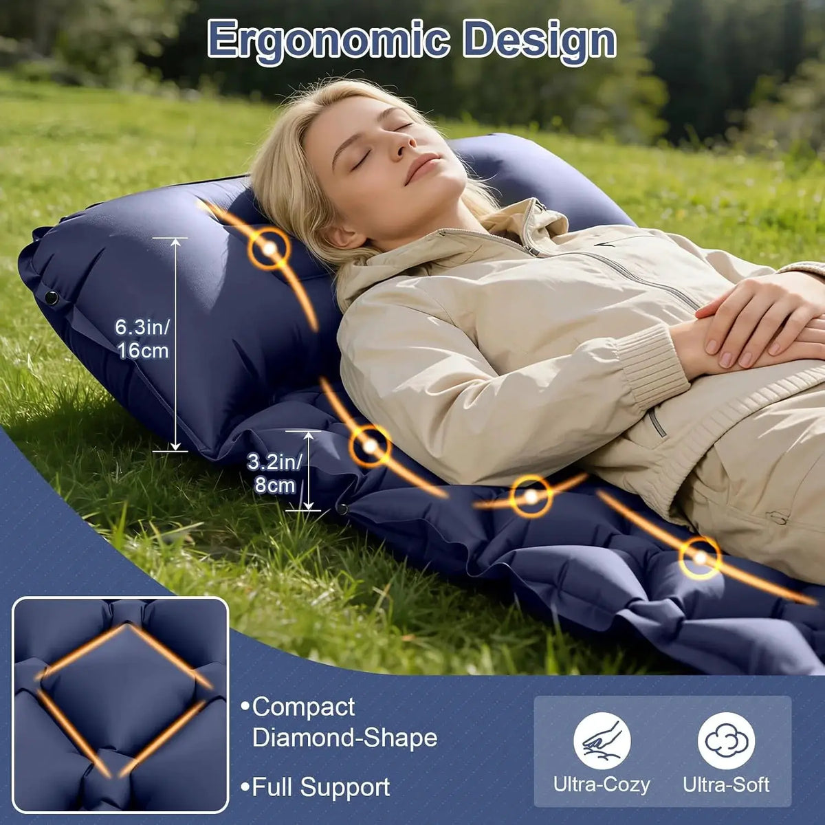 Camping Sleeping Pad | Self Inflating | Built In Foot Pump