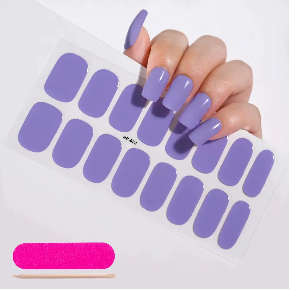 Semi Cured Wraps Fast Gel Nail Sticker Soild Nail Gel Wraps Adhesive Full Cover Gel Nail Decal UV Lamp Cured Manicure Decoration from PriceLows™