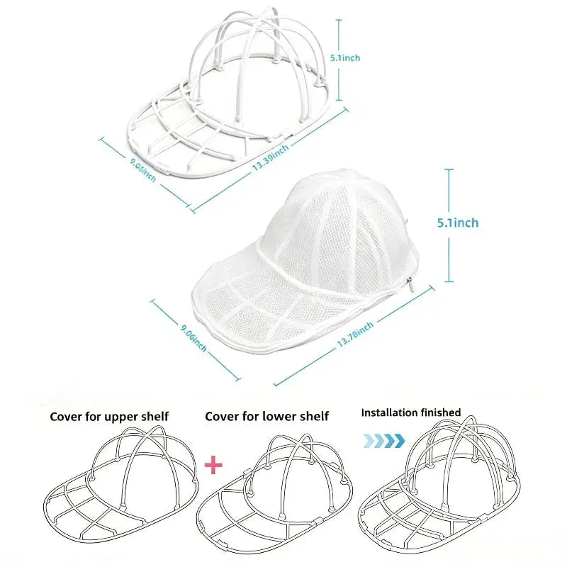 Hat Washing Cage | 2 Layer Poly Mesh | Anti Deformation | Machine Washable