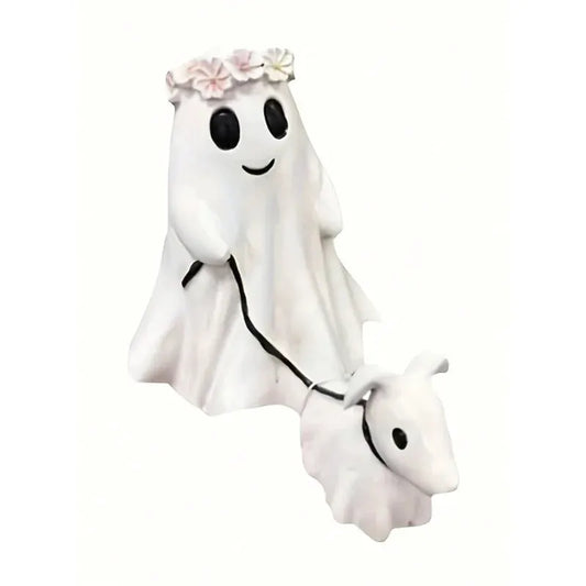 2025 Halloween Ghost Dog Walking Statue, Spooky Figurine for Holiday Decor, Indoor/Outdoor Ornament, Gift from PriceLows™