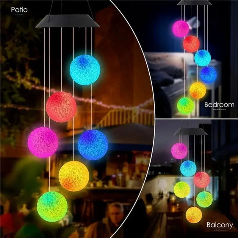 LED Solar Wind Chime Crystal Ball Hummingbird Wind Chime Light Color Changing Waterproof Hanging Solar Light For Home Garden from PriceLows™