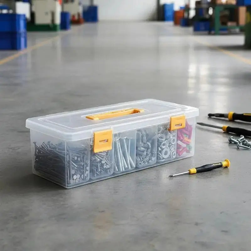 Professional Multi Compartment Tool Organizer Hardware Storage Box with Transparent Lid for Home and Workshop Use from PriceLows™