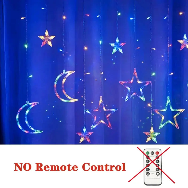 Christmas Decor LED String Garland Moon Star Curtain Light Christmas Tree Ornament Navidad Xmas 2023 New Year from PriceLows™