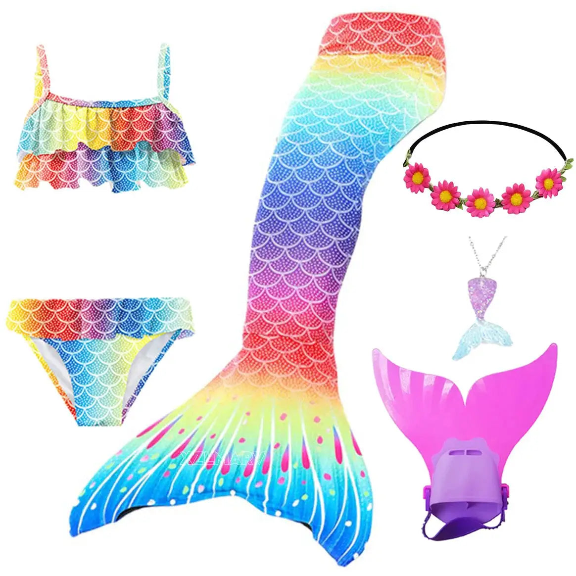 Mermaid Costume for Girl Mermaid Tail for Swimming Can Add Monofin Fin Girls Ariel Mermaid Costumes Cosplay Birthday Gift from PriceLows™