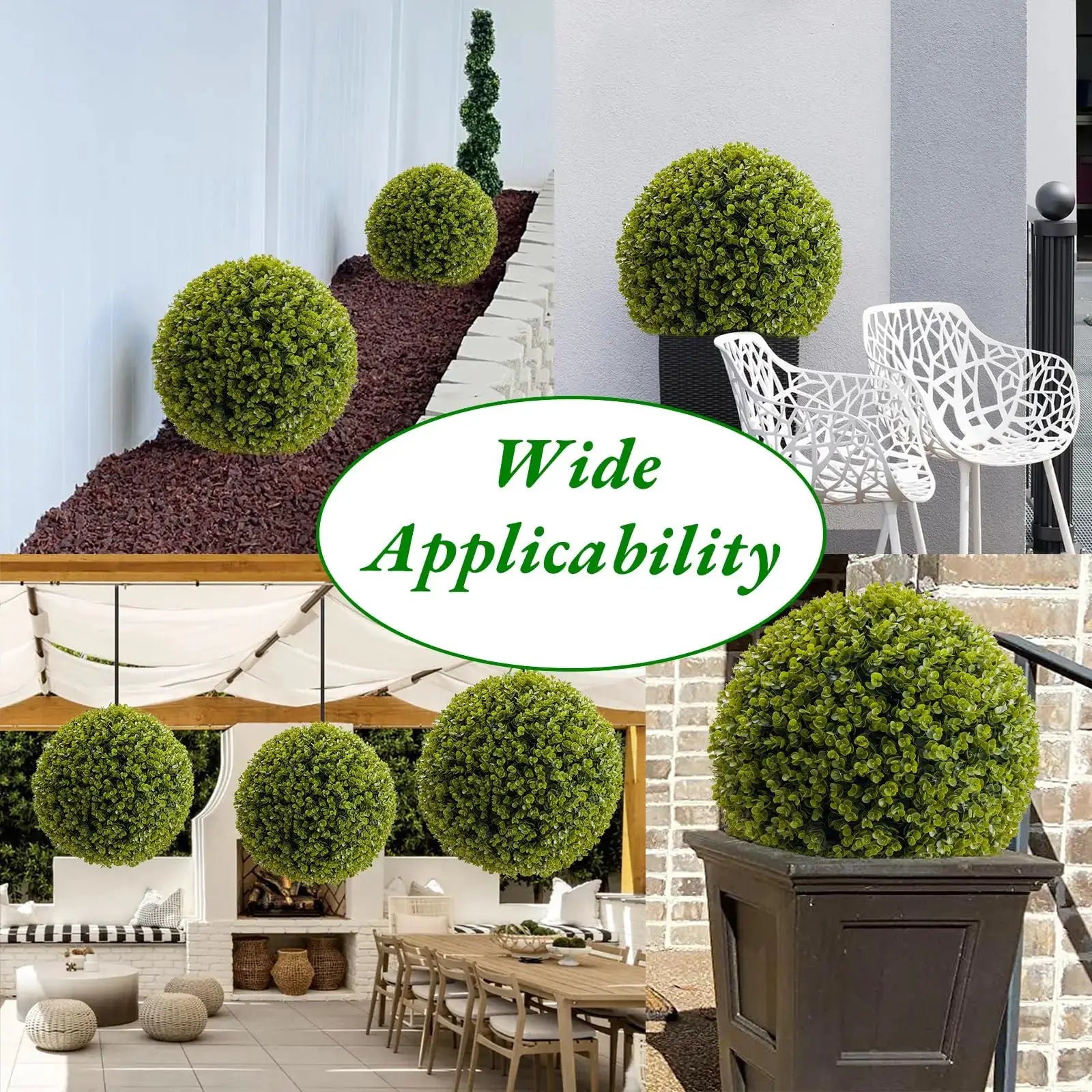 New Topiary Balls Artificial Outdoor Set of 2, Artificial Topiary Cedar Balls for Home Wedding Decor Green 44/48/54/55/59/63 CM from PriceLows™