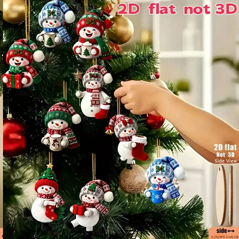 Christmas Snowman Ornaments | 15 Piece Set | Handmade Hanging Decoration