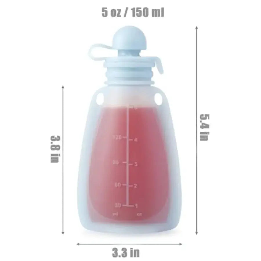 Reusable Silicone Baby Food Pouches | BPA-Free | 5 Oz Capacity | 4 Pack