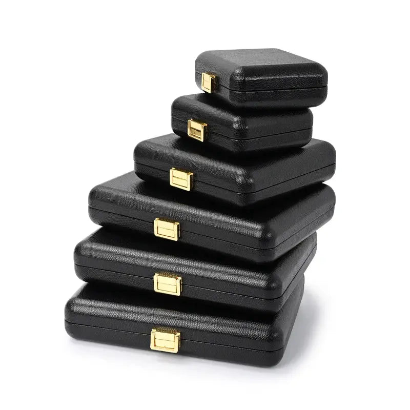 Oirlv Black Jewelry Organiser Boxes PU Leather Ring Earring Jewelry Set Box Jewel cases of precious metal Storage Box Gifts Box from PriceLows™