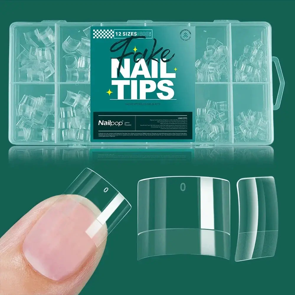 Nailpop 600PCS Nail Tips Full Cover Medium Length Ballerina Press On False Nail Extenison Tips with Box for Salons and Home DIY from PriceLows™